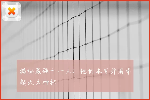 揭秘最强十一人：他们本可并肩举起大力神杯